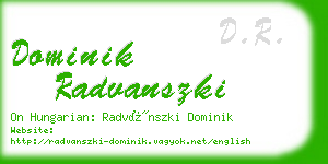 dominik radvanszki business card